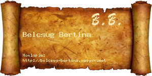 Belcsug Bertina névjegykártya